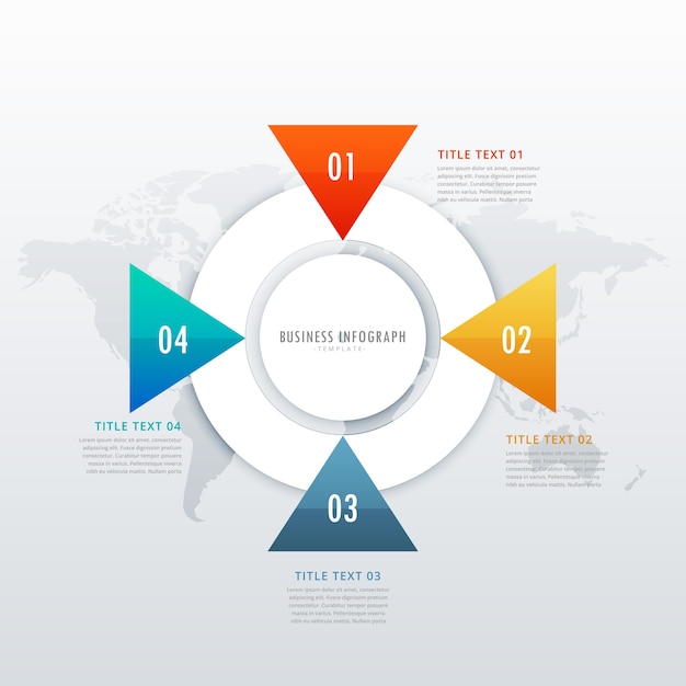Plantilla infográfica de cuatro pasos