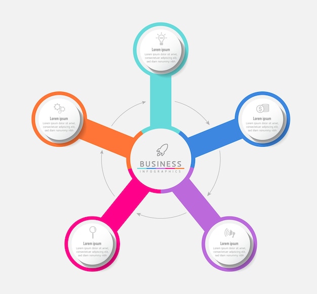 Plantilla infográfica empresarial de pasos de conexión