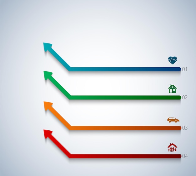 Plantilla infográfica de estilo de diseño moderno diferentes tipos de seguros110