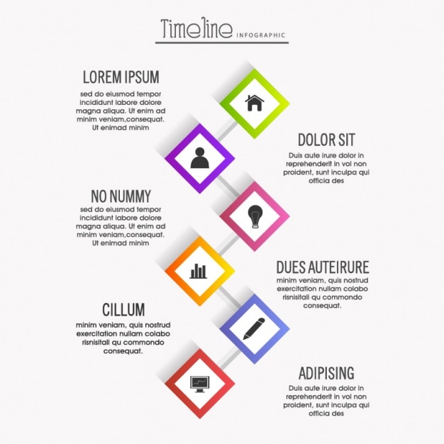 Plantilla infográfica de línea de tiempo geométrica