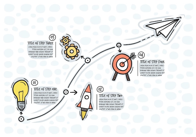 Plantilla infográfica de línea de tiempo de inicio Ilustración vectorial