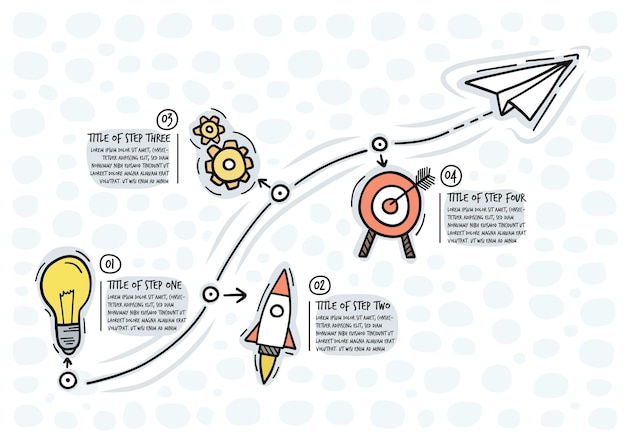 Vector plantilla infográfica de línea de tiempo de inicio ilustración vectorial