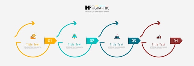 Plantilla infográfica de línea de tiempo plana