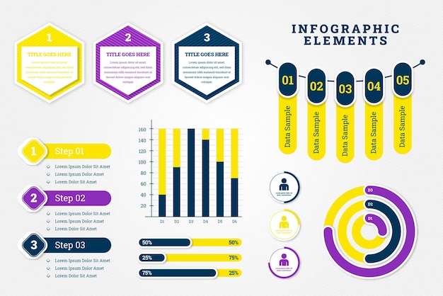 Vector plantilla infográfica de negocios plana