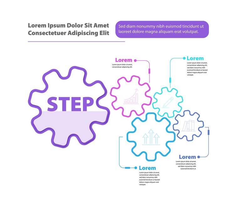 Vector plantilla infográfica de pasos de opciones modernas