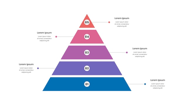 Plantilla infográfica de pirámide triangular para presentación de negocios