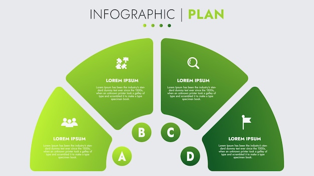 Plantilla infográfica para presentación Visualización de datos empresariales Gráfico de proceso e impulso del éxito
