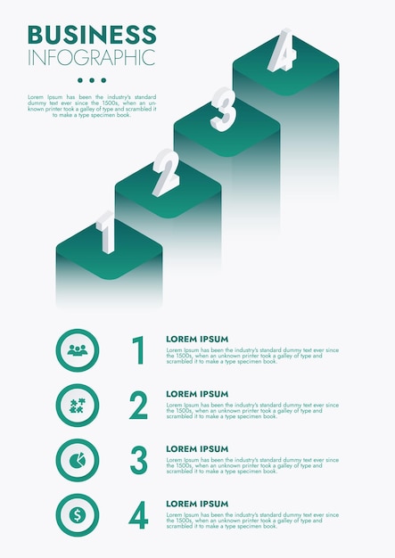Plantilla infográfica para presentación Visualización de datos empresariales Gráfico de proceso e impulso del éxito
