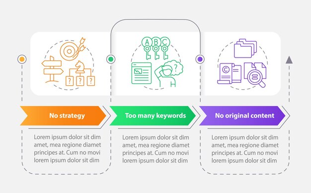 Plantilla infográfica de rectángulo de errores de optimización de motores de búsqueda