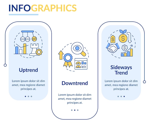 Plantilla infográfica de rectángulo de estrategias comerciales de tendencia