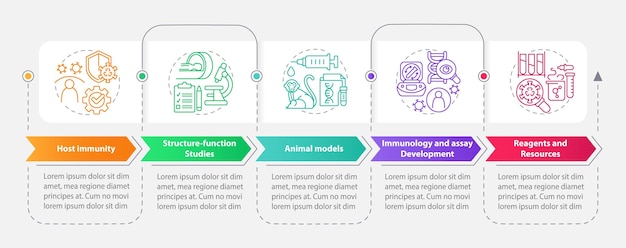 Vector plantilla infográfica de rectángulo de investigación preclínica pandémica