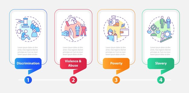 Plantilla infográfica de rectángulo de problemas de justicia