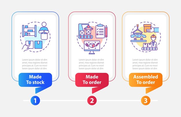 Plantilla infográfica de rectángulo de tipos de productos