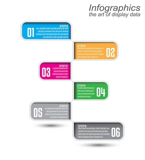 Plantilla infográfica para visualización y clasificación de datos modernos y estadísticas