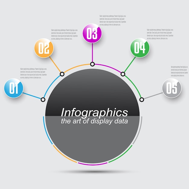 Plantilla infográfica para visualización de datos modernos, clasificación y estadísticas.