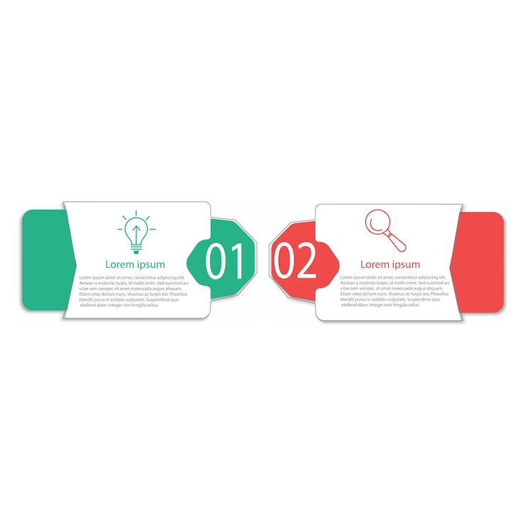 Vector plantilla de información de negocios 2 pasos línea de tiempo viaje diagrama de proceso 2 opciones en fondo blanco