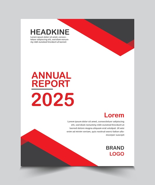 Plantilla de informe anual comercial rojo moderno de vector libre