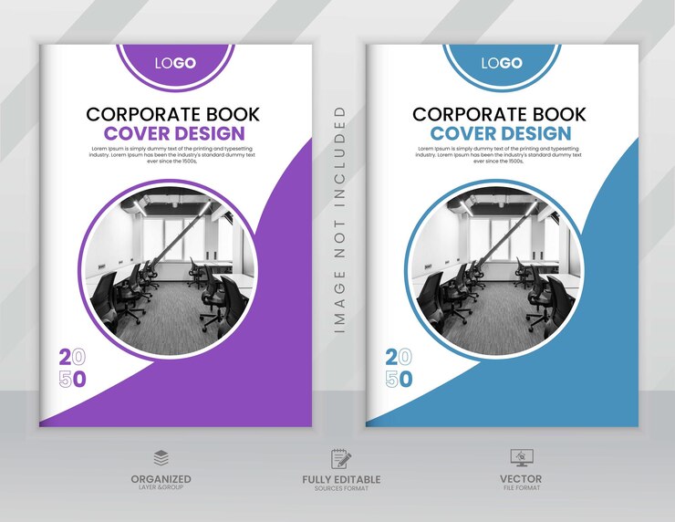 Plantilla de informe anual de diseño de portada de libro de negocios corporativos