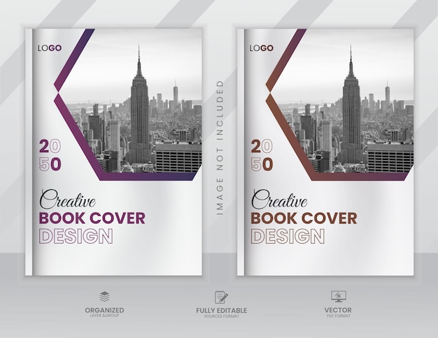 Plantilla de informe anual de diseño de portada de libro de negocios corporativos