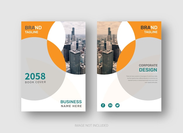 Plantilla de informe anual de amp de diseño de portada de libro de negocios moderno