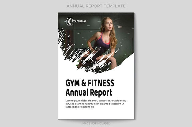 Vector plantilla de informe anual de entrenamiento de musculación