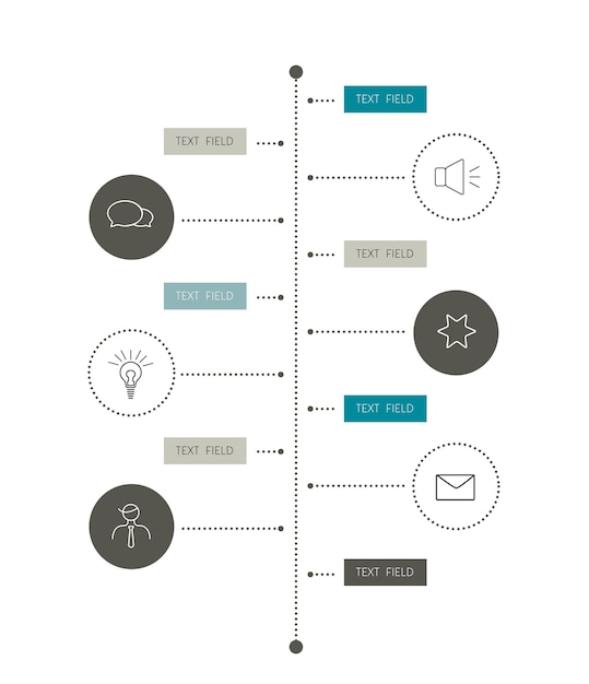 Plantilla de informe de línea de tiempo diagrama de esquema de sombra de color diseño vertical