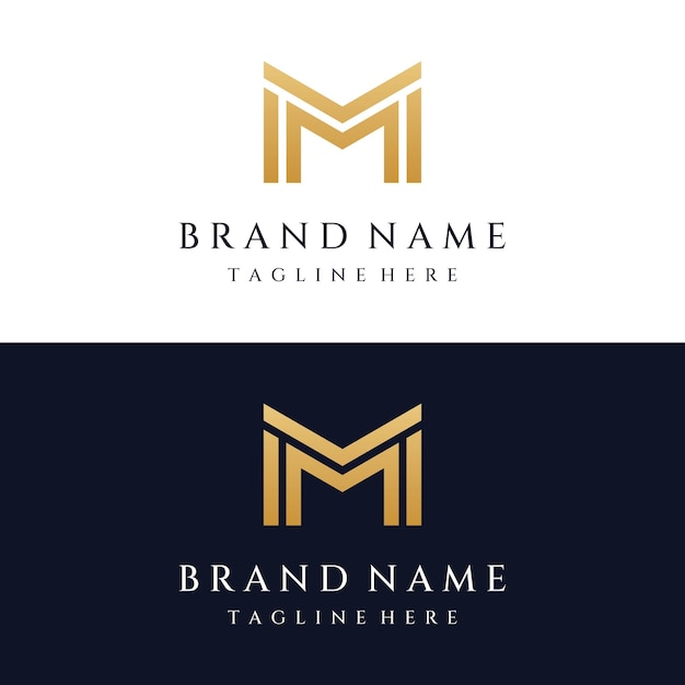 Plantilla inicial abstracta logo minimalista letra M elementSymbol de geometría moderna elegante única y lujosaDiseño de identidad empresarial corporativa