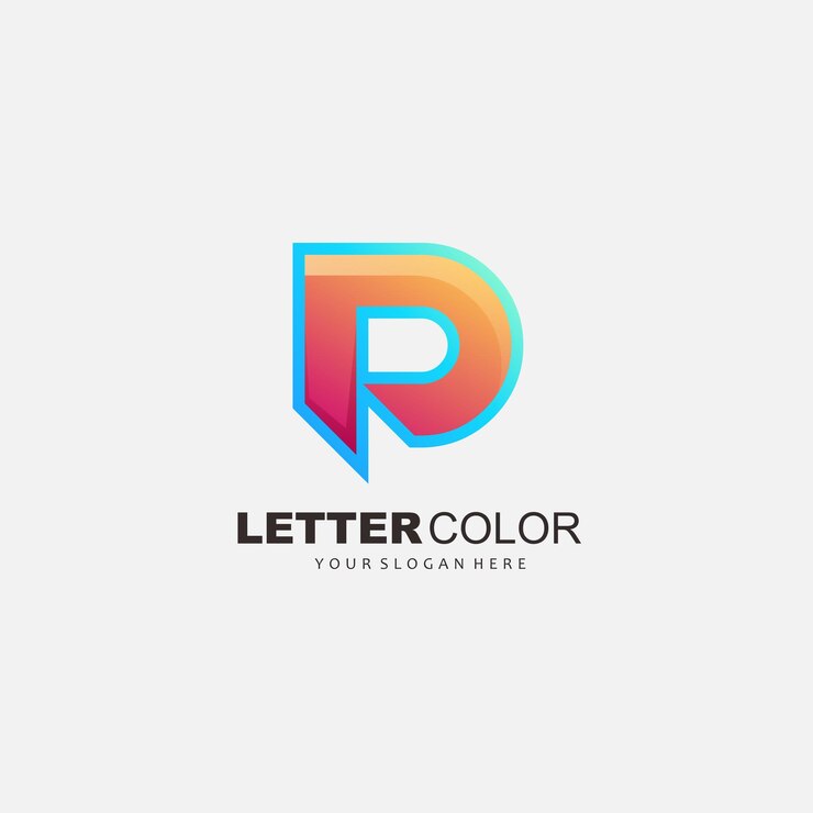 Vector plantilla inicial de logotipo de diseño de letra p