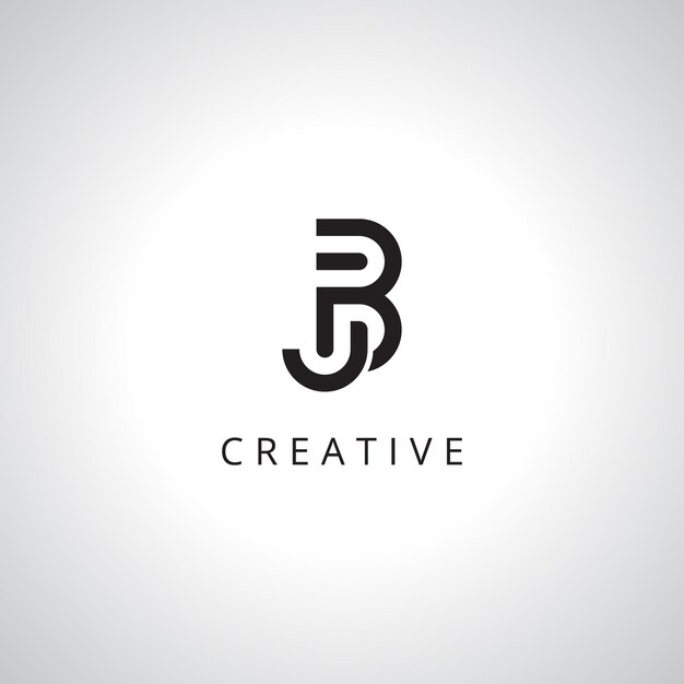 La plantilla inicial del logotipo de JB BJ con Eps vectoriales