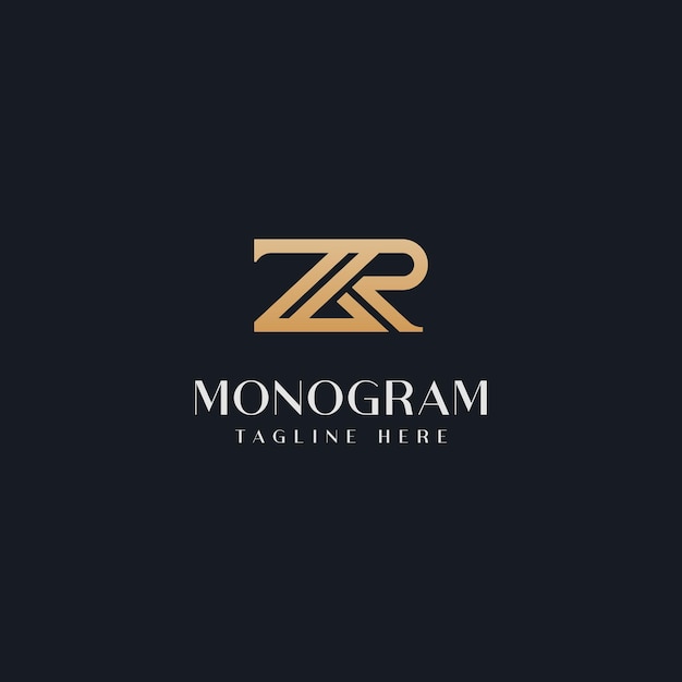 Plantilla inicial de logotipo de monograma zr rz zr. logotipo de icono de letra basado en inicial