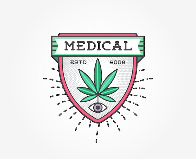 Plantilla de insignia de marihuana medicinal