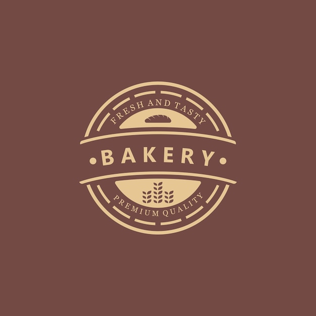 Plantilla de insignia de pan o icono de logotipo de pan