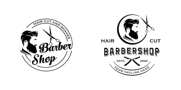 Plantilla de inspiración de diseño de logotipo retro vintage de barbería