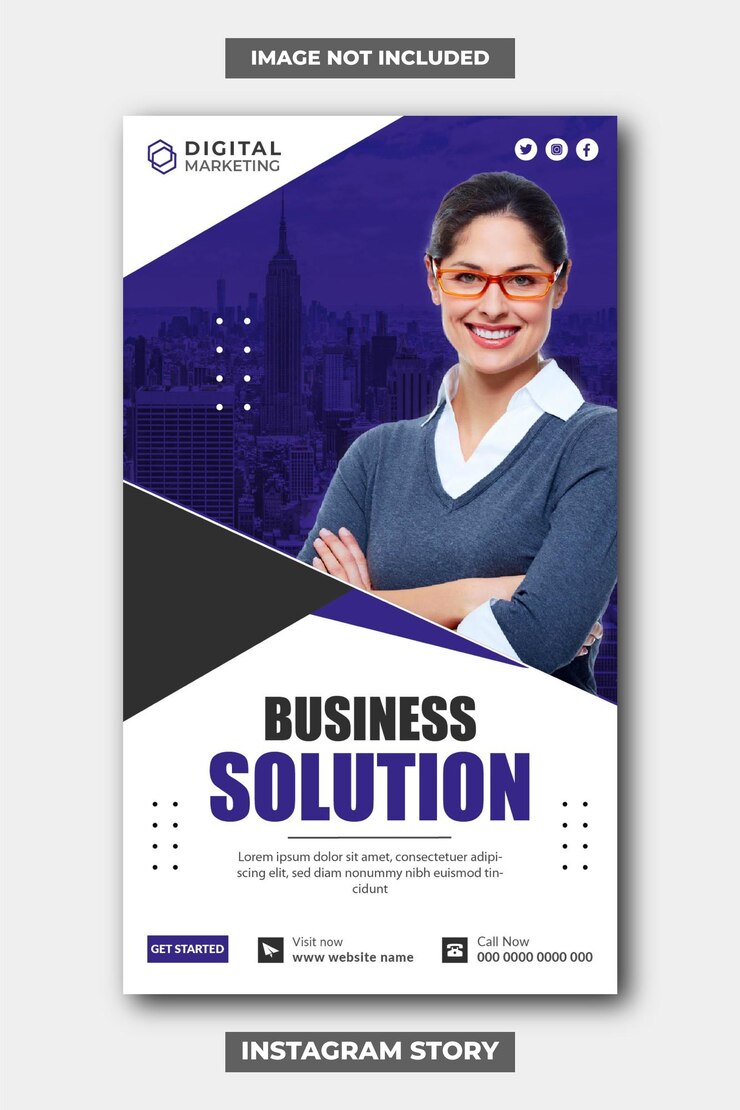 Vector plantilla de instagram de banner corporativo de marketing digital