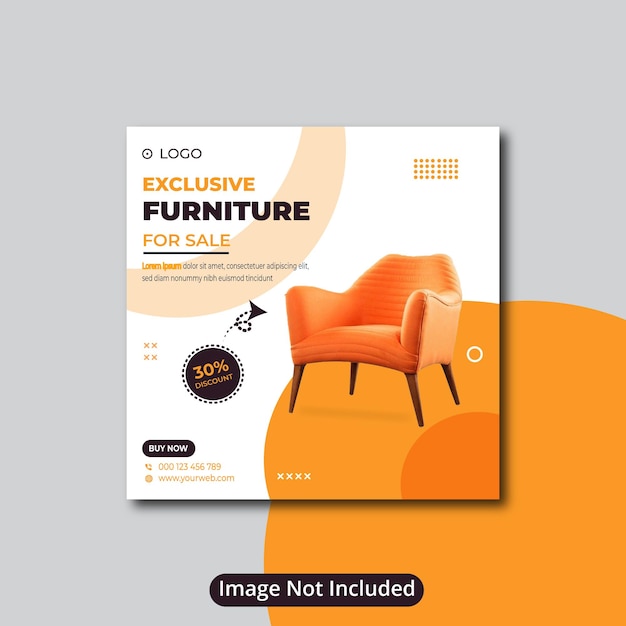 Vector plantilla de instagram de diseño de redes sociales de venta de muebles orgánicos