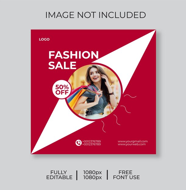 plantilla de instagram de facebook de venta de moda