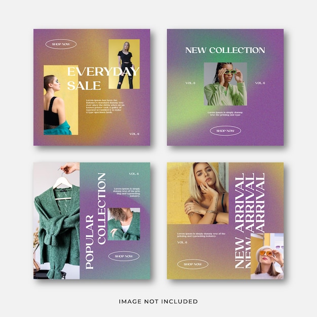 Plantilla de instagram de moda única y moderna con estilo degradado