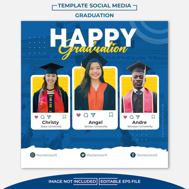 Plantilla de instagram de redes sociales de graduación