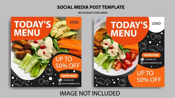 Vector plantilla de instagram de redes sociales de menú de comida