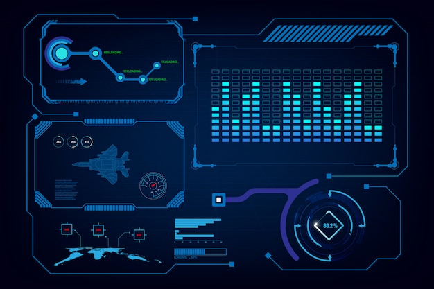 Vector plantilla de inteligencia artificial virtual de interfaz hud gui