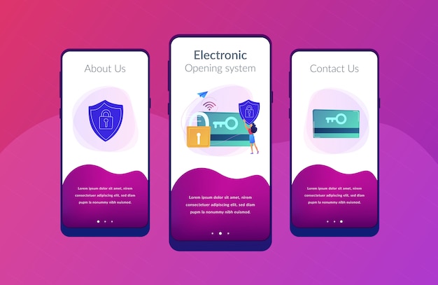 Plantilla de interfaz de la aplicación de tarjeta de acceso de seguridad.