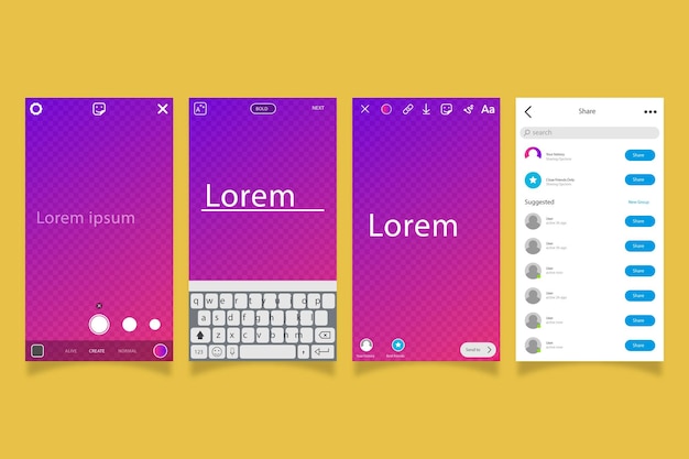 plantilla de interfaz de las historias de Instagram
