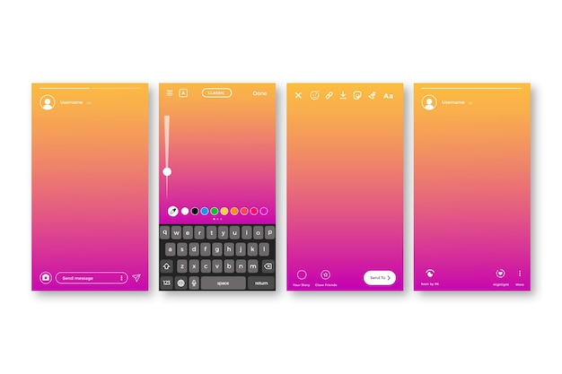 Plantilla de interfaz de historias de instagram