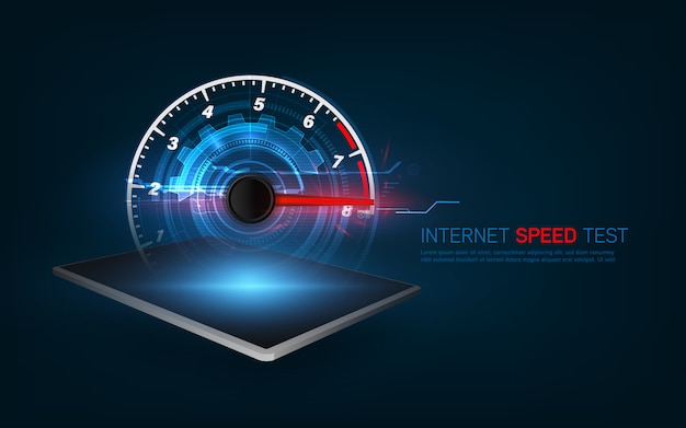 Plantilla de interfaz de teléfono inteligente de prueba de velocidad de Internet.