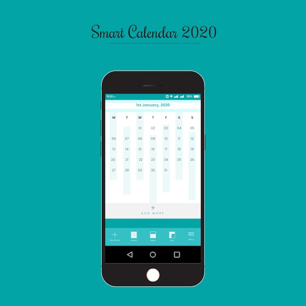 Vector plantilla de interfaz de usuario de la aplicación smart calendar