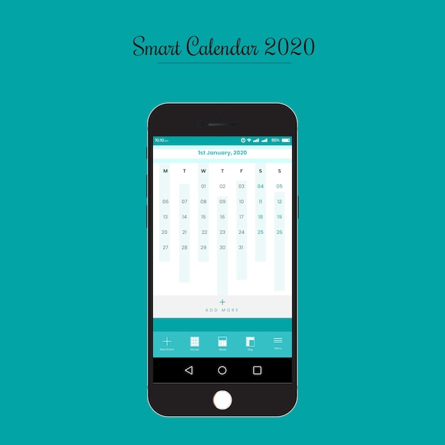 Plantilla de interfaz de usuario de la aplicación Smart Calendar