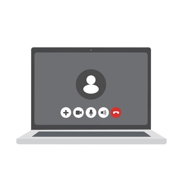 Plantilla de interfaz de videollamada en línea con icono de usuario. Chat de seminario web de negocios en línea.