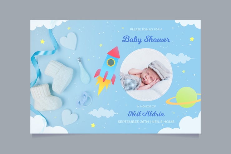 Vector plantilla de invitación de baby shower