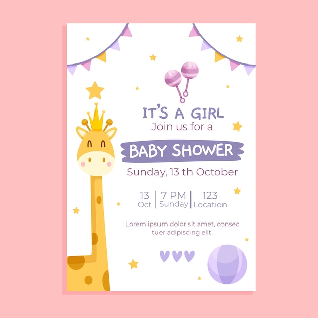 Plantilla de invitación de baby shower