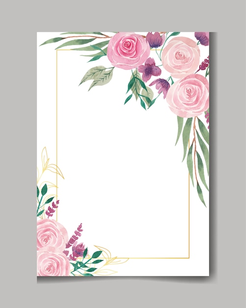 Plantilla de invitación de boda en acuarela